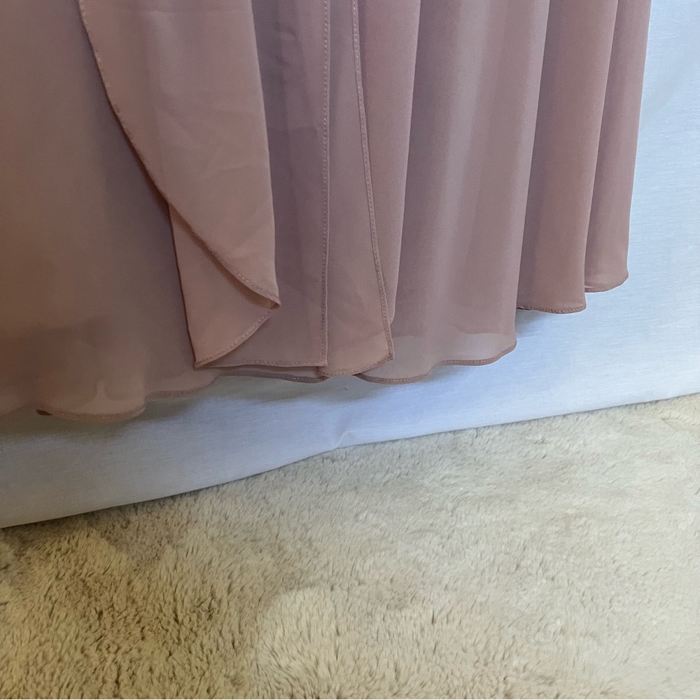 Jenny Yoo Pale Antique Pink Bridal Full Length Flowy Strapless Dress.  Size 8 - Picture 15 of 16
